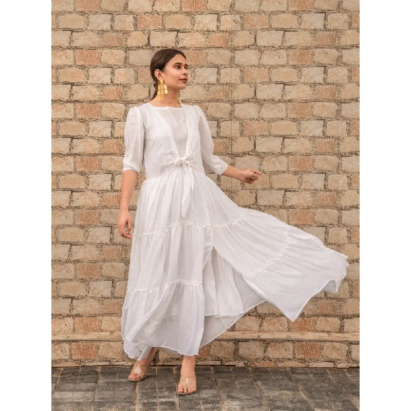 Moh Three Tier Dress - White