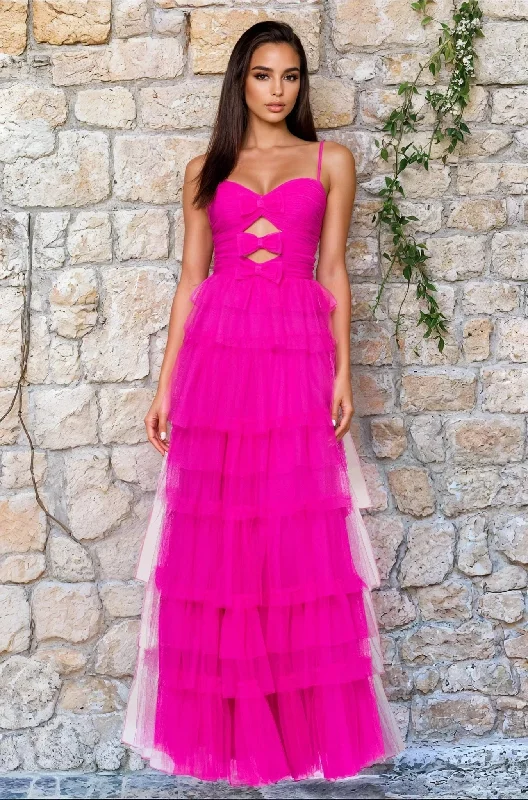 Long Hot Pink Prom Dress: Blondie Nites 5187BN