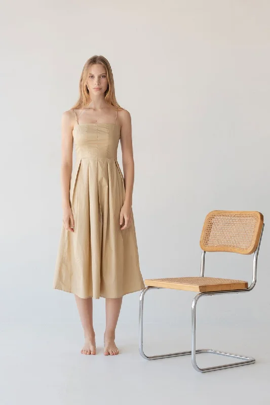Picnic Fit and Flare Dress in Warm Sand