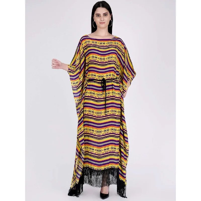 First Resort by Ramola Bachchan Yellow Aztec Poncho Dress (Set of 2)