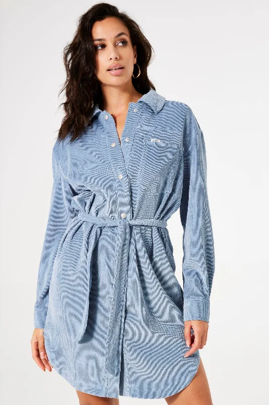 Corduroy Dress with Removable Belt