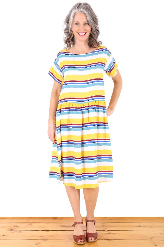 Above Deck Drop Waist Dress Yellow Tunics Versatile stylish