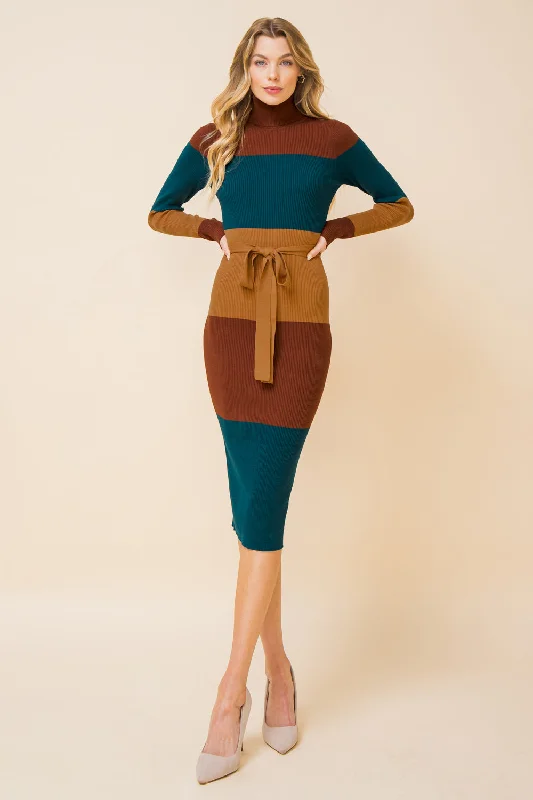 ROMANTIC WAYS MIDI SWEATER DRESS Layered Multi-layer Single Layer