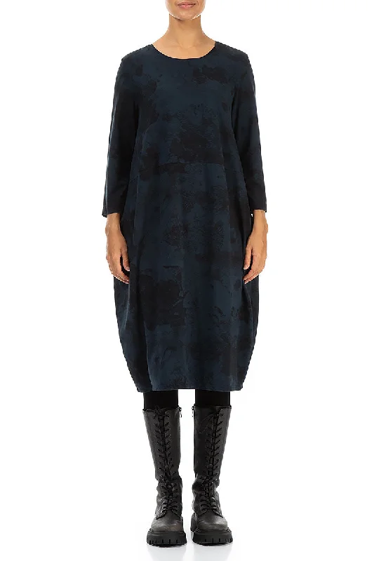 Balloon Midnight Blue Marble Cotton Dress Tunics Mesh breathable
