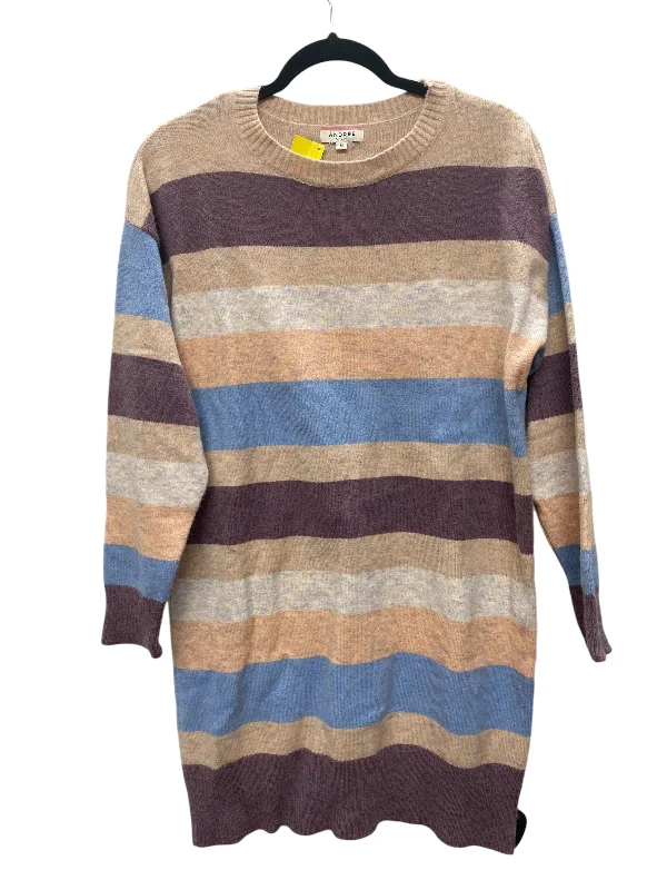 Dress Sweater By Andree By Unit In Multi-colored, Size: M Chenille Blend Fleece Blend Nylon Blend