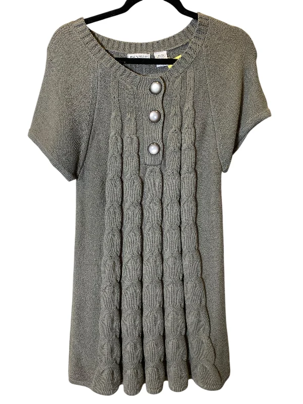 Dress Sweater By Hannah In Green, Size: Xl Cotton Fabric Linen Fabric Terry Fabric