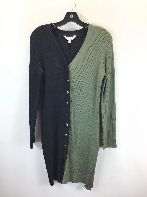 Dress Sweater By No Boundaries In Black & Green, Size: Xl Embroidered Appliqued Beaded