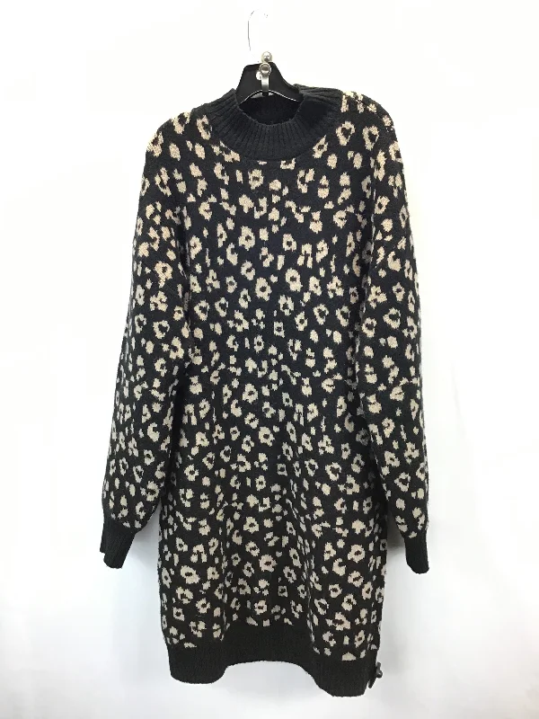 Dress Sweater By Old Navy In Leopard Print, Size: Xl Fitted Slim Tailored