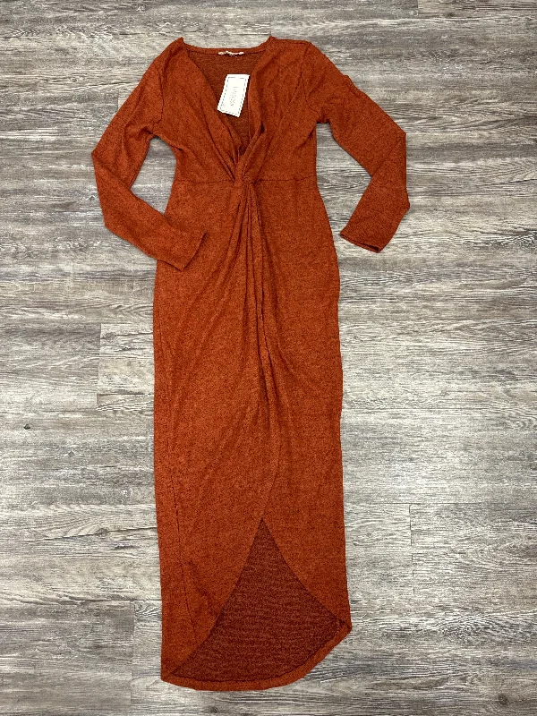 Dress Sweater By Sash & Soul In Orange, Size: S Zippered Buttoned Snapped