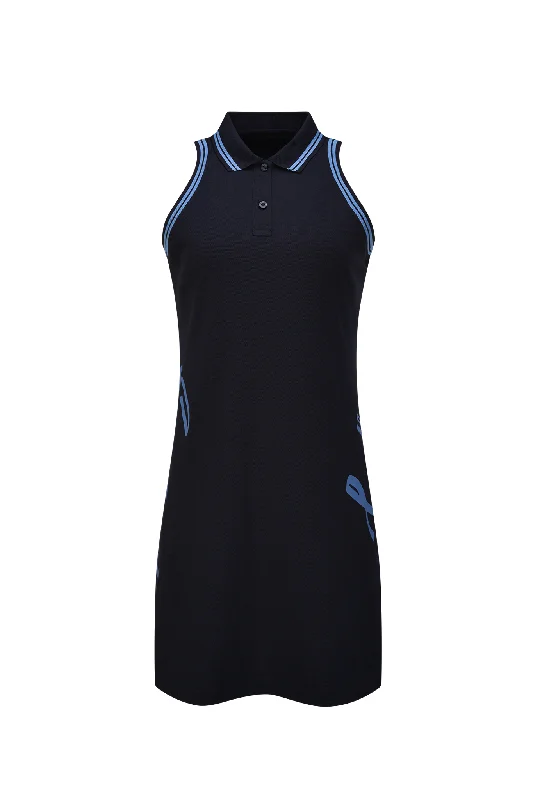 Midnight Navy Women's Pique Polo Dress Tunics Plaid country