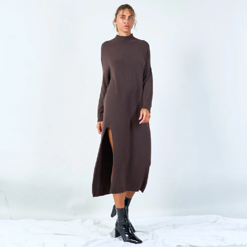 Elegant turtleneck long sweater dress wholesale Casual Formal Business