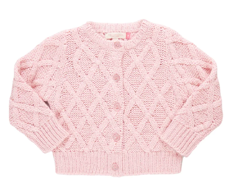 Girls Katrina Sweater - Pink Elegant Classic Vintage