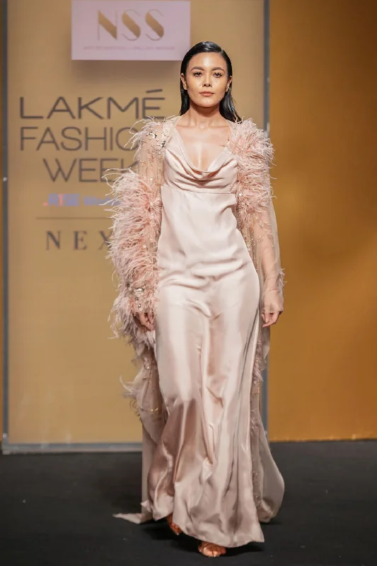 Glaze Dress With Cape Tunics Winter warm