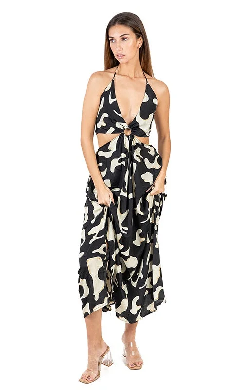 Sierra Blk/Cream Long Dress Tunics Trousers formal