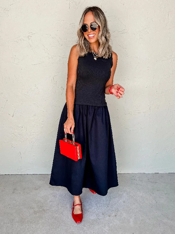 Together In The Moment Drop Waist Dress-Black Tunics Versatile all-occasion