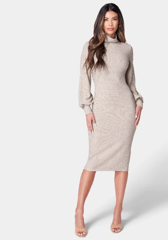 Midi Sweater Dress Sequined Glittery Shiny