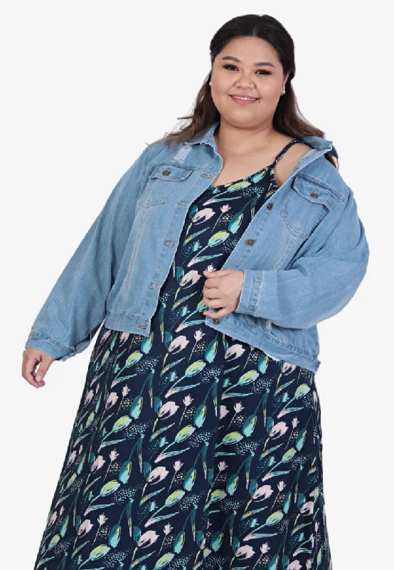 Daphne CNY Tulip Collection Long Dress - Blue Tunics Modern contemporary