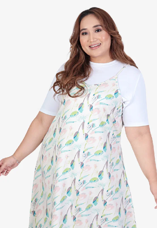 Daphne CNY Tulip Collection Long Dress - Beige Tunics Vintage classic