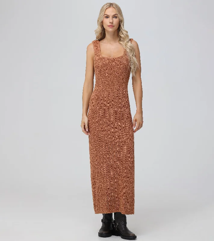 Open Stitch Maxi Sweater Dress Velvet Chenille Corduroy