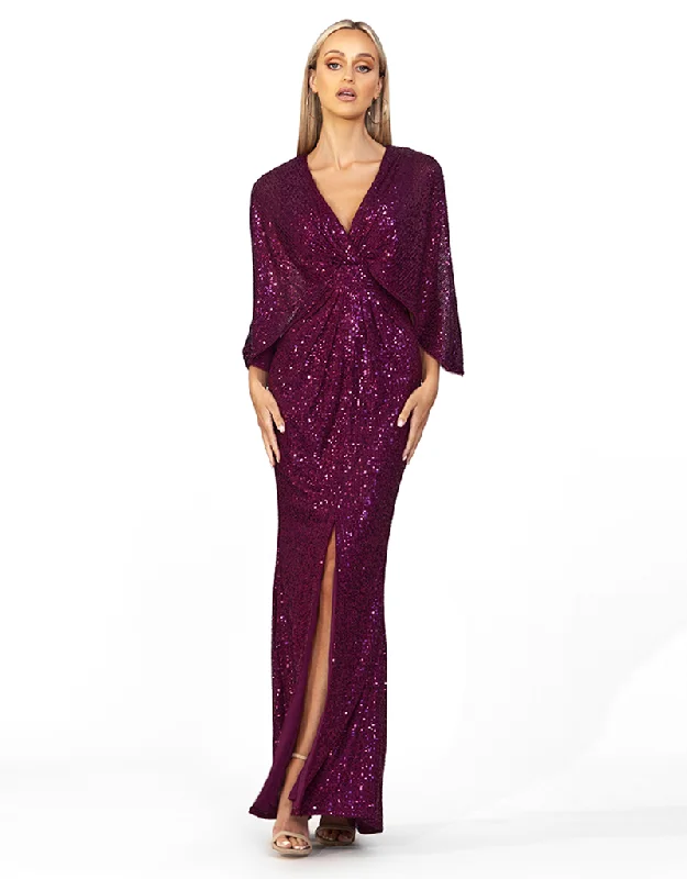 CAPE GOWN B47D28L Turtleneck Neckline Stylish