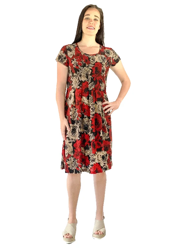 Pleat Front Midnight Roses Dress Tunics Floral girly