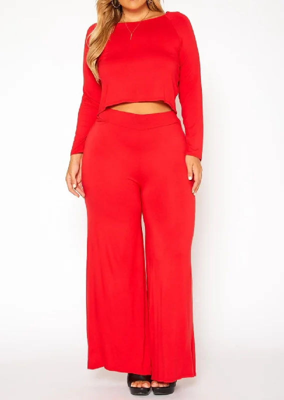 Hi Curvy Plus Size Casual Cropped Sweater & Flare Legging Set Cotton Fabric Linen Fabric Terry Fabric Hi Curvy Plus Size Casual Cropped Sweater & Flare Legging Set Cotton Fabric Linen Fabric Terry Fabric