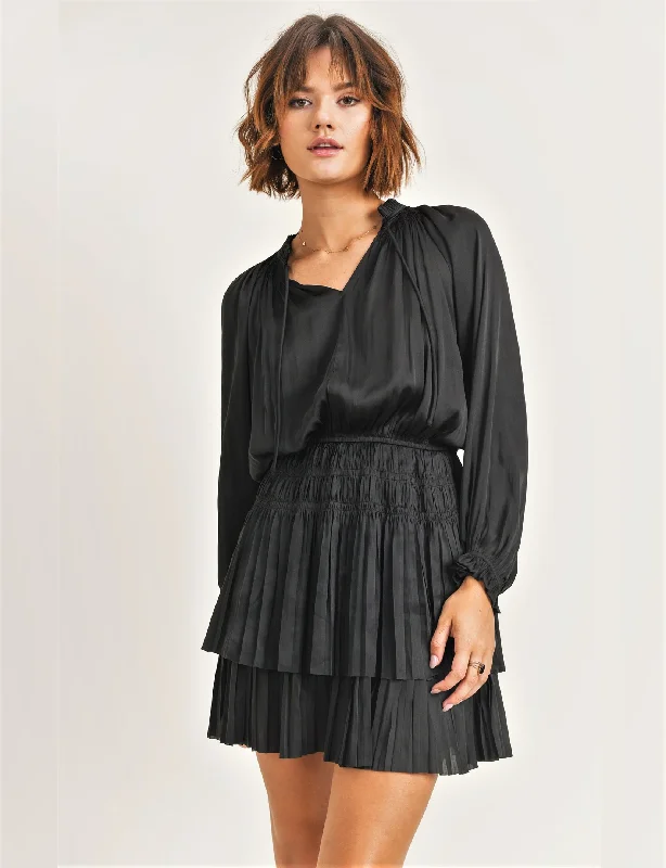 Lana Smocked Waist Dress, Black Tunics Formal black