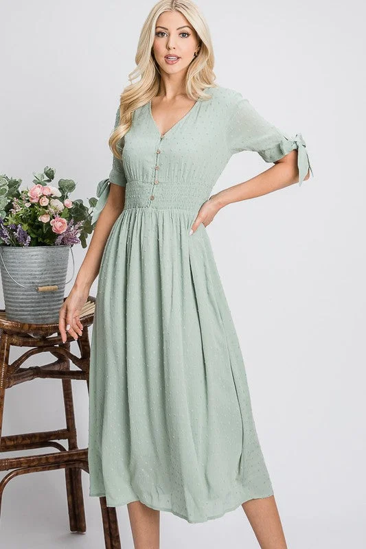 Smocked Waist Dress Style 1881 in Mint Tunics Yoga stretchy