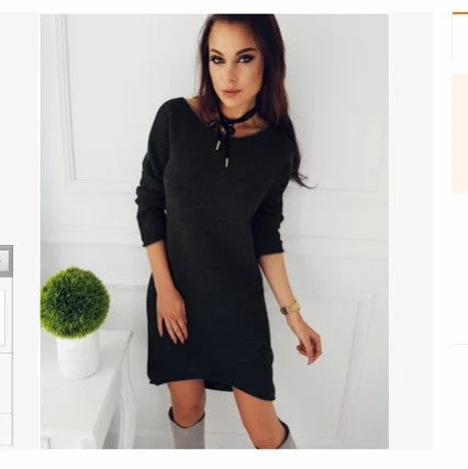 Smoky Mountain Sweater Dress - Black Rayon Fabric Velvet Fabric Corduroy Fabric