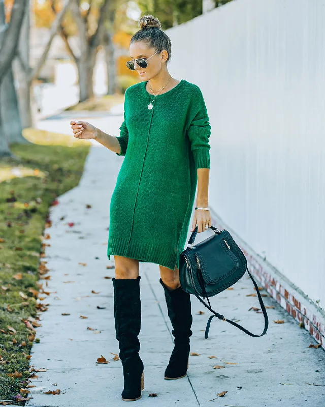 Smoky Mountain Sweater Dress - Green Chenille Fabric Brocade Fabric Lace Fabric