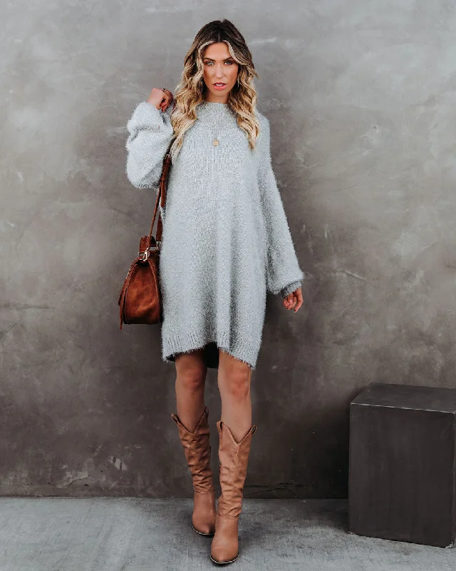 So In Love Knit Sweater Dress - Heather Grey - FINAL SALE Long Sweater Short Sweater Cropped Sweater