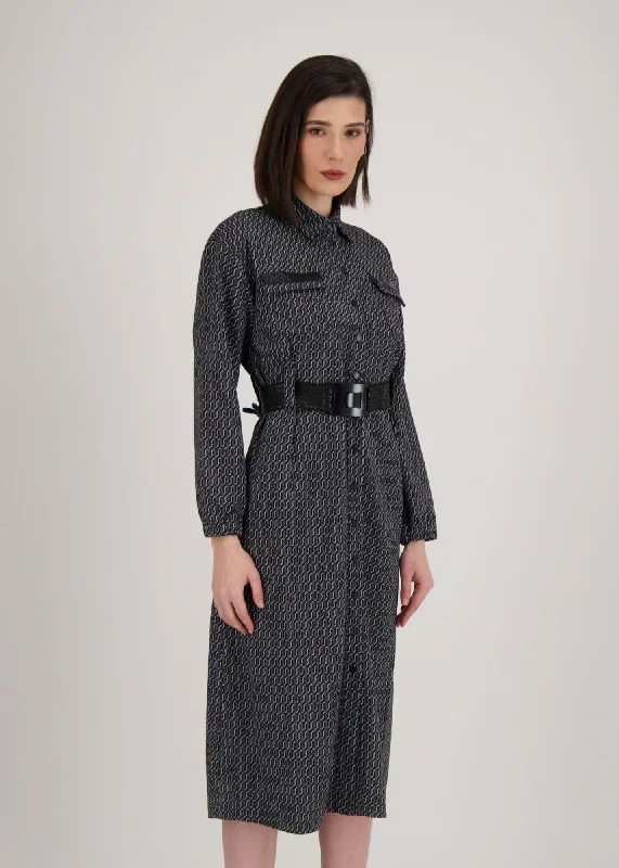 Spanner - Long Dress with Belted Waist Tunics Favorite customer