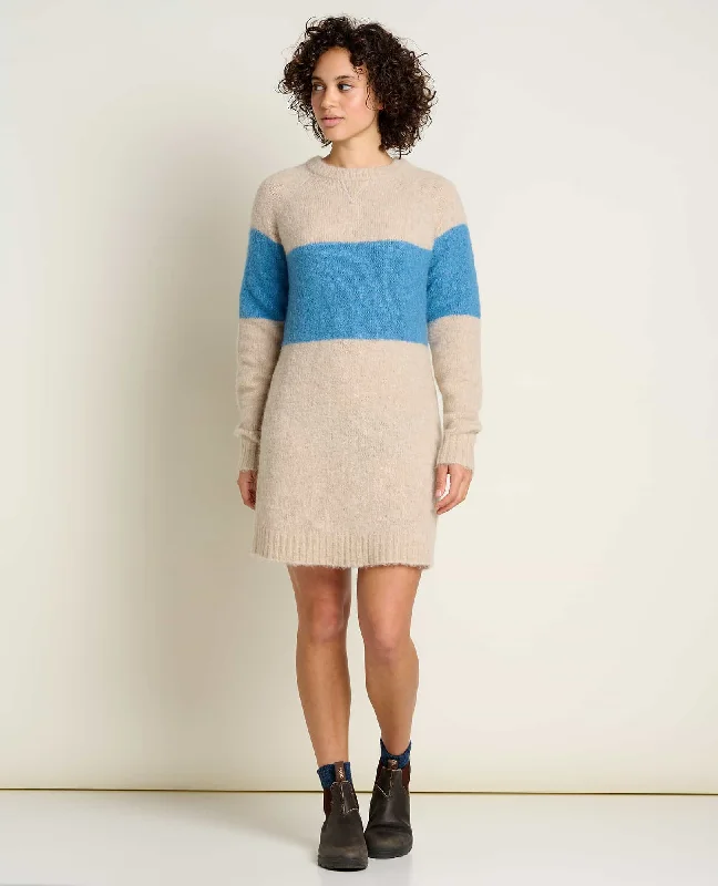Toddy Crew Sweater Dress Mesh Blend Leather Blend Suede Blend