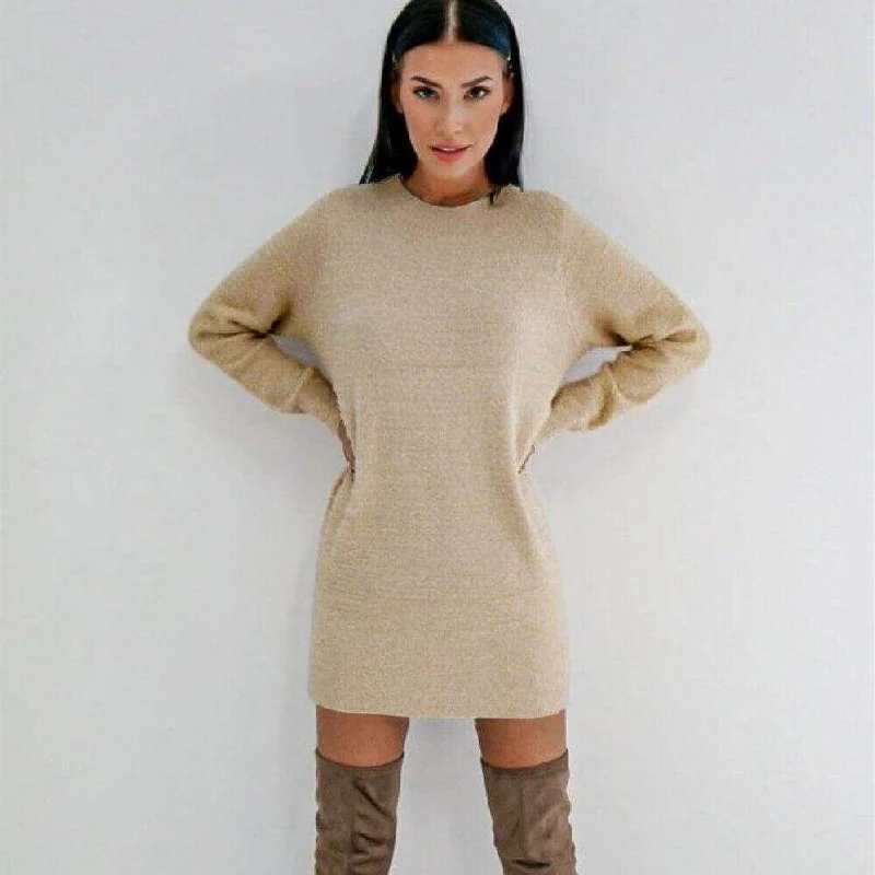 FashionSierra - Women Long Sleeve Knitted Sweater Mini Dress Fashion Autumn Winter Lady Backless Party Club Casual Jumper Dress Cotton Fabric Linen Fabric Terry Fabric FashionSierra - Women Long Sleeve Knitted Sweater Mini Dress Fashion Autumn Winter Lady Backless Party Club Casual Jumper Dress Cotton Fabric Linen Fabric Terry Fabric