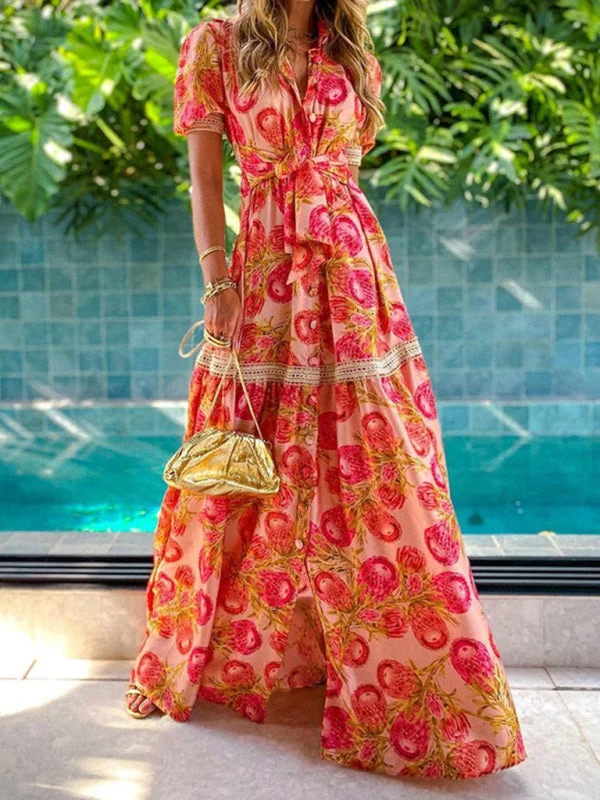 BerryBetty - Women's Bohemian Floral Print Long Dress Tunics Top rated