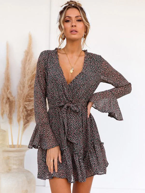 BerryBetty - Women's broken flower waist sexy dress Tunics Wedding white