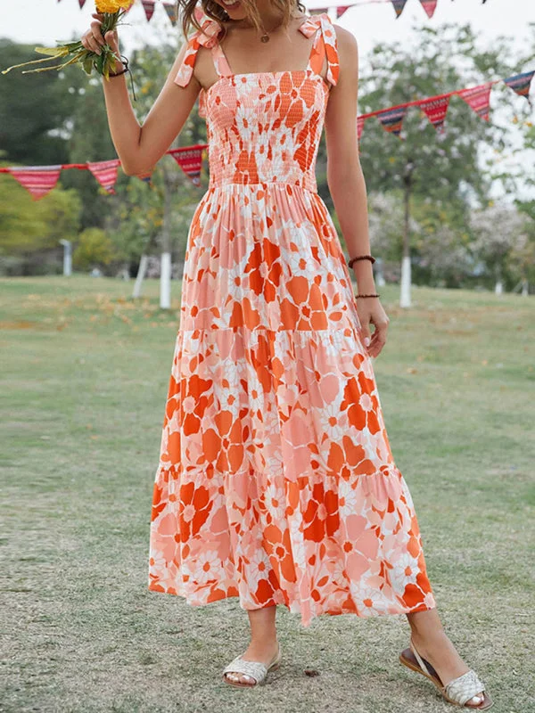 BerryBetty - Women's Sling Floral Resort Long Dress Tunics Exclusive limited