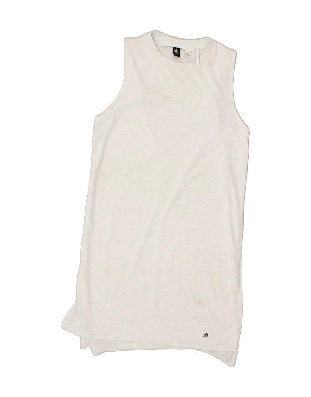 ADIDAS Womens Climalite Sleeveless T-Shirt Dress UK 10 Small Grey Flecked Cashmere Blend Cotton Blend Poly Blend ADIDAS Womens Climalite Sleeveless T-Shirt Dress UK 10 Small Grey Flecked Cashmere Blend Cotton Blend Poly Blend