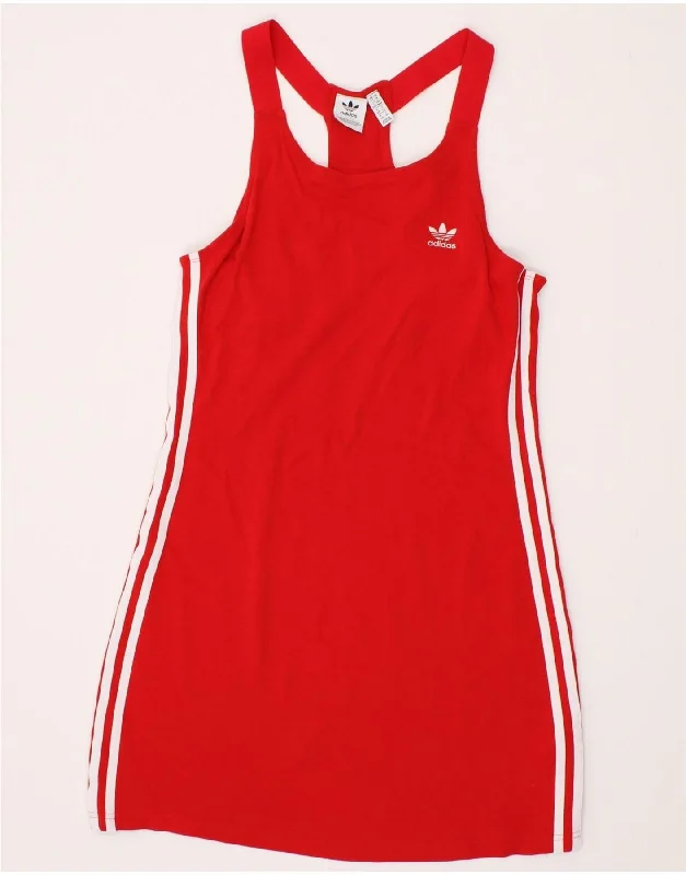 ADIDAS Womens Sleeveless T-Shirt Dress UK 14 Medium Red Cotton Terry Blend Velvet Blend Canvas Blend ADIDAS Womens Sleeveless T-Shirt Dress UK 14 Medium Red Cotton Terry Blend Velvet Blend Canvas Blend