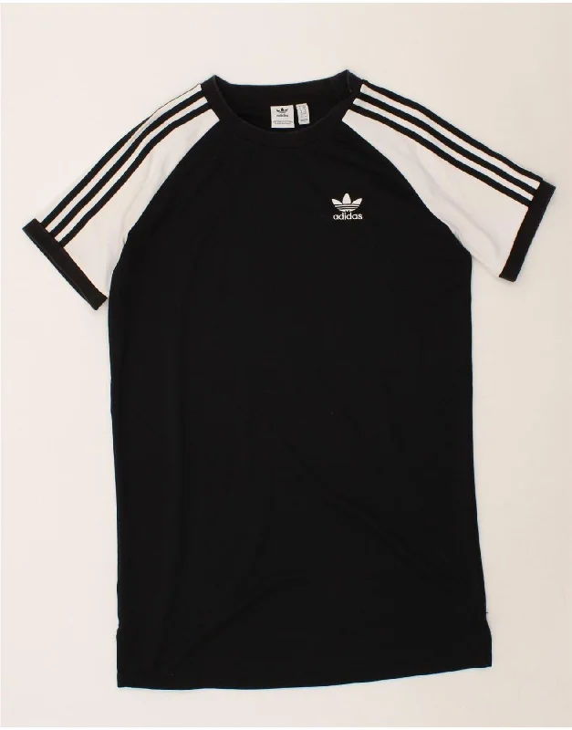 ADIDAS Womens T-Shirt Dress UK 10 Small Black Colourblock Plaid T-Shirt Polka Dot Checkered ADIDAS Womens T-Shirt Dress UK 10 Small Black Colourblock Plaid T-Shirt Polka Dot Checkered