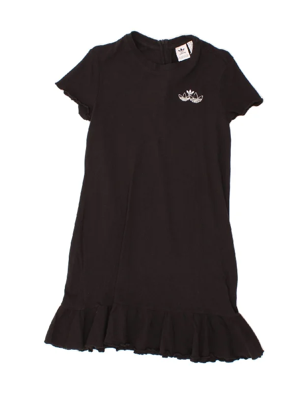 ADIDAS Womens T-Shirt Dress UK 6 XS Black Cotton Chenille Blend Fleece Blend Nylon Blend ADIDAS Womens T-Shirt Dress UK 6 XS Black Cotton Chenille Blend Fleece Blend Nylon Blend