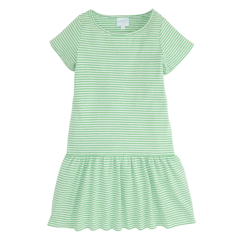 Chanel T-Shirt Dress - Green Stripe Mesh Blend Leather Blend Suede Blend