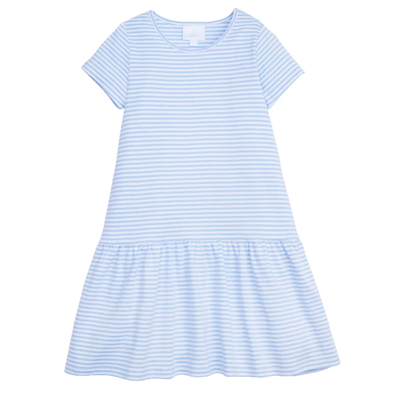 Chanel T-Shirt Dress - Light Blue Stripe Spandex Blend Rayon Blend Denim Blend