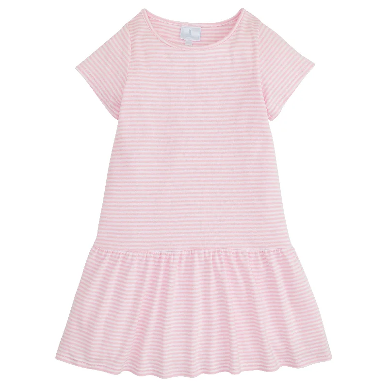 Chanel T-Shirt Dress - Light Pink Stripe Terry Blend Velvet Blend Canvas Blend