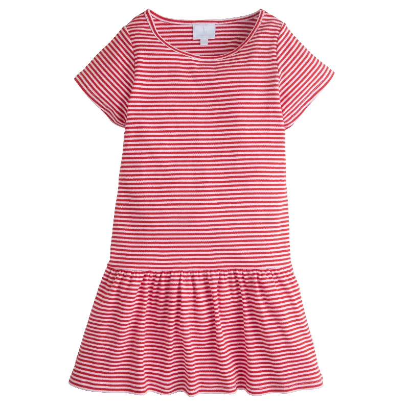 Chanel T-Shirt Dress - Red Stripe Lace Blend Ribbed Blend Corduroy Blend