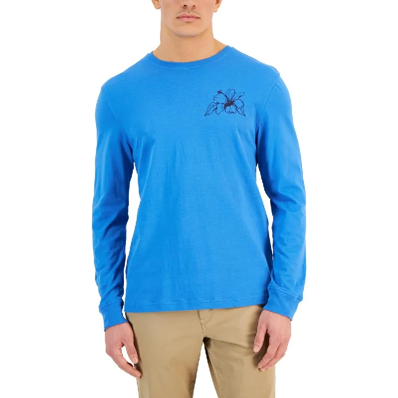 Club Room Mens Graphic Cotton Graphic T-Shirt Solid Print Embellished