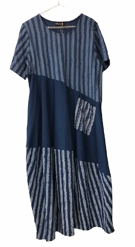Diagonal stripe cut T-Shirt Dress Lace Blend Ribbed Blend Corduroy Blend