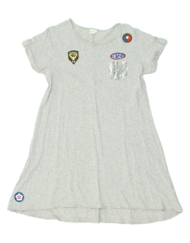 DIESEL Womens Graphic T-Shirt Dress UK 14 Medium Grey Cotton Anti-Pilling Machine Wash Handmade DIESEL Womens Graphic T-Shirt Dress UK 14 Medium Grey Cotton Anti-Pilling Machine Wash Handmade