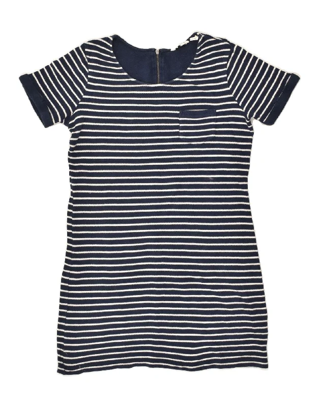 FAT FACE Womens T-Shirt Dress UK 10 Small Navy Blue Striped Cotton Striped Floral Plaid FAT FACE Womens T-Shirt Dress UK 10 Small Navy Blue Striped Cotton Striped Floral Plaid