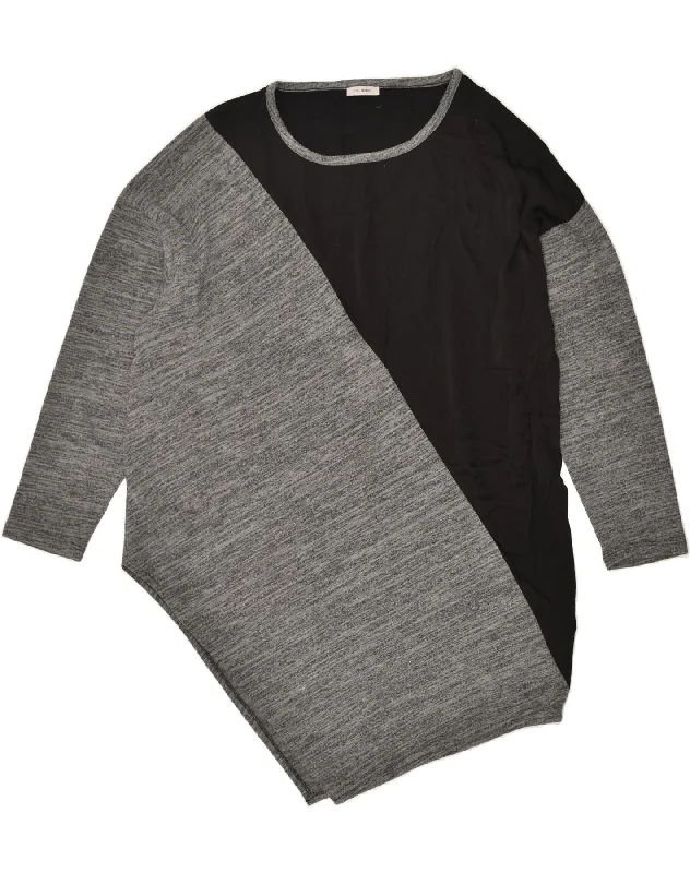 FIORELLA RUBINO Womens Asymmetric T-Shirt Dress UK 14 Medium Grey Fitted T-Shirt Seamless Stretchy FIORELLA RUBINO Womens Asymmetric T-Shirt Dress UK 14 Medium Grey Fitted T-Shirt Seamless Stretchy